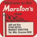 BEER MAT - MARSTONS BREWERY - STAR HOTEL (MARKE...