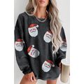 Black Sequined Santa Claus Corded Christmas Swe...