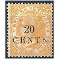 British Honduras 1888 SG29 20c on 6d Yellow Mou...