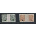 Siberia Russia #1 + #9 Mint NH Gutter Pairs 1919
