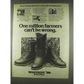 1978 Wolverine Boots Ad - One Million Farmers