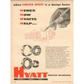 HYATT ROLLER BEARINGS 1954 limited space design...