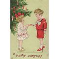 Pulling A Christmas Cracker Tucks Antique Postcard