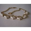 Vintage Jewelcraft Necklace White Thermoset Geo...