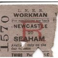 L.N.E.R. Edmondson Ticket - Newcastle to Seaham