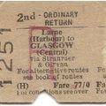 B.R.B. Edmondson Ticket - Larne Harbour to Glas...