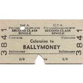 U.T.A. Edmondson Ticket - Coleraine to Ballymoney