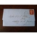 1866 GB QV 1d Red stamp AD Plate 100 entire Fis...