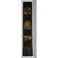 Vintage: black leather bookmark - Cornish Shire...