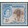 Gambia 1953 5s chocolate & bright blue SG183 un...
