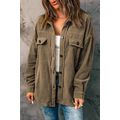 Turn Down Collar Buttoned Shirt Jacket