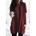 Fiery Red Sky Blue Longline Pocketed Top