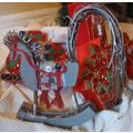 Primitive/Country Wood Rocking Horse Decoration...