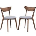 Set of 2 Mid-Century Modern Curved Back Wood Di...