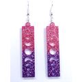 Celestial Lunar Phase Purple/Red Pink glittery and sparkly Earrings