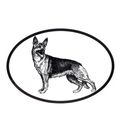 Dog Breed Oval Vinyl Car Decal Black & White St...