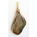 Amethyst Sage Agate Bronze Wire Wrap Gemstone P...