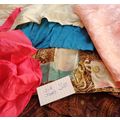 S18 100% Silk Scrap Fabric Lot Material Reclaim...