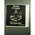 1970 Georg Jensen Kosta Crystal Ad - Kosta Crystal. Art you use.