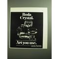 1970 Georg Jensen Boda Crystal Ad - Boda Crystal. Art you use