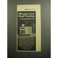 1957 Magnavox Continental Radio Ad - Magnavox High Fidelity ..magnificent