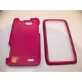 MOTOROLA DROID 4 BRIGHT PINK RUBBERIZED HARD PL...