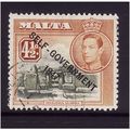 MALTA 1948 SG241 4 1/2d OLIVE GREEN & YELLOW BR...