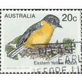 AUSTRALIA, BIRD, Eastern Yellow Robin, white 19...