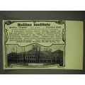 1908 Hollins Institute Ad - West Building