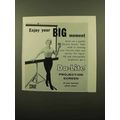 1960 Da-Lite Projection Screen Ad - Enjoy Big M...