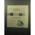 1951 Mark Cross Belt Watch Advertisement