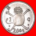 LION WITH FLAG (1679-2001): NETHERLANDS ★ 1 GUL...