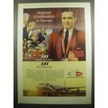 1960 SAS Airlines Ad - Happiest combination to Europe SAS Maitre de Cabine