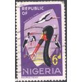 Nigeria 1965 - SG178 - 6d multi - Saddle-bill S...