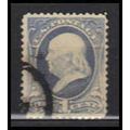 Used 206 1c Benjamin Franklin Barely Clears RA0400