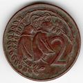 New Zealand : 2 Cents 1967 with Beautiful Green...