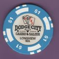 Dodge City. $1 Casino Chip. Longview, WA. I52.