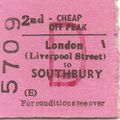 B.R.B. Edmondson Ticket - London Liverpool Stre...