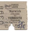 B.T.C. Edmondson Ticket - Norwich Thorpe to Yar...