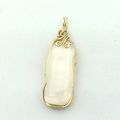 Selenite Gold Wire Wrap Gemstone Pendant