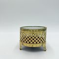 Vtg Ormolu Style Hollywood Regency Footed Circu...