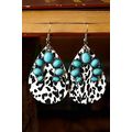 Multicolor Western Turquoise Cow Spots Water Dr...
