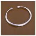 925 Sterling Silver Swirl Cut Bangle Bracelet