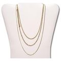 Necklace #009 chains set of 3 unisex 24K gold p...