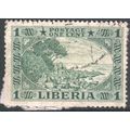 Liberia stamps 1921 - SG623 (on paper) - 1c gre...