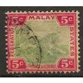 Federated Malay States 1901 SG18 5c Green & Car...