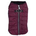 Zip-up Dog Puffer Vest - Burgundy Large