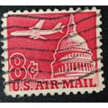 US Stamp #C64 used: 1962 Air Mail - 8c Jet Over...