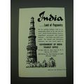 1956 Government of India Tourist Office Ad - India land of Pageantry