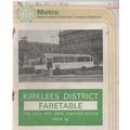 West Yorkshire PTE Kirklees Faretables Jul 1974...